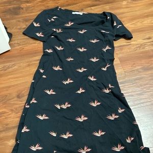 vans black with pink flowers dress